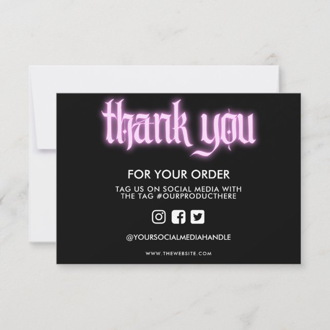 Pink Neon Sign Thank you Media Insert (Front)
