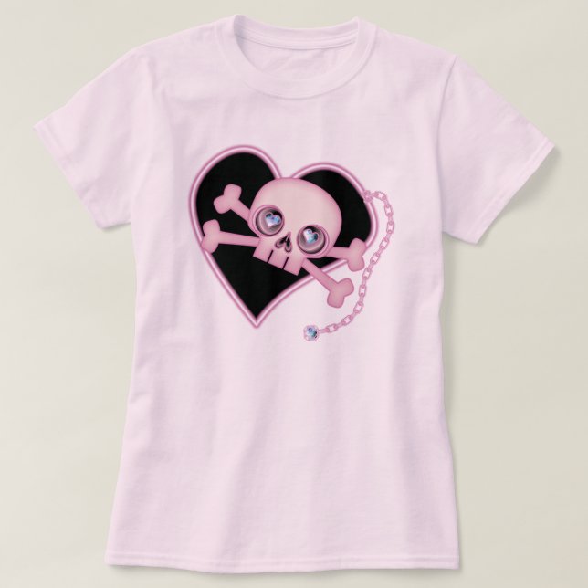 Pink Neon Skull T-Shirt (Design Front)