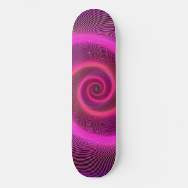 PINK NEON SWIRL GIRLS SKATEBOARD (Front)
