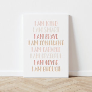 Pink Neutral Affirmations for Kids Nursery Decor