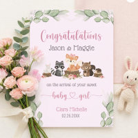 Pink New Baby Girl Personalised Congratulations