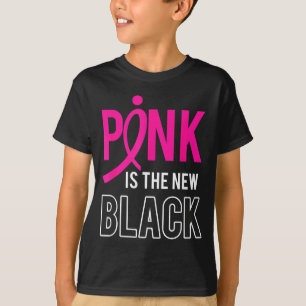 Pink New Black Breast Cancer Awareness Support T-Shirt