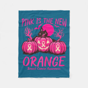 Pink New Orange Breast Cancer Survivor Design Fleece Blanket