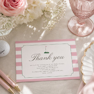 Pink New to the Club Preppy Classic Baby Shower  Enclosure Card