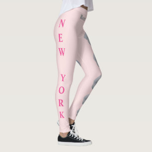 Pink New York State Flower (The Rose) Leggings