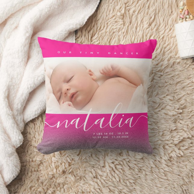Pink Newborn Baby Photo Glitter Cushion (Blanket)