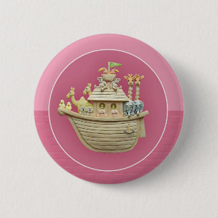 Pink Noah's Ark 6 Cm Round Badge