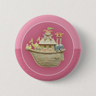 Pink Noah's Ark 6 Cm Round Badge