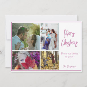 Pink Noel Photo Christmas Card