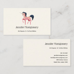 Pink Nordic Unicorn with Black Mane Business Card