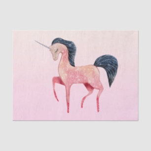 Pink Nordic Unicorn with Black Mane Tissue Paper