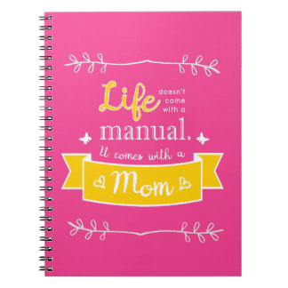 Pink Notebook for Mum with Quote