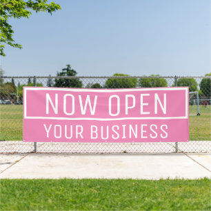 Pink Now Open Banner