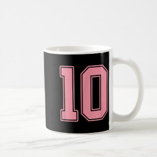 Pink Number 10 Jersey Player Uniform #10 Coffee Mug