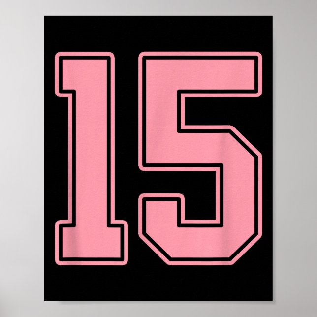 Pink Number 15 Jersey Player Uniform #15  Poster (Front)