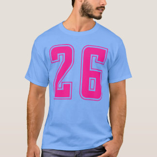Pink Number 26eam Junior College Sports Pink Numbe T-Shirt