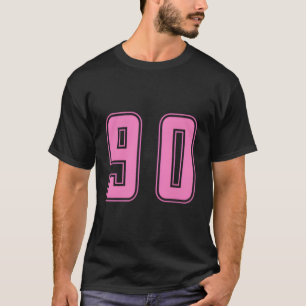Pink Number 90 Team Junior Sports Numbered Uniform T-Shirt