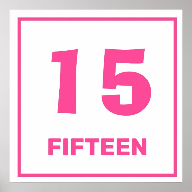 Pink number fifteen Poster (Front)