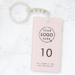 Pink Number | Logo Business Property Room Key Ring<br><div class="desc">A simple custom blush pink business template in a modern minimalist style which can be easily updated with your company logo, room number and text. The perfect design for a hotel, motel, guest house, bed and breakfast, hospitality setting or to label the keys in your office building. The pIf you...</div>