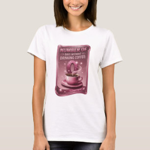Pink NUMBER OF DAYS WITHOUT DRINKING COFFEE 0 v3 T-Shirt