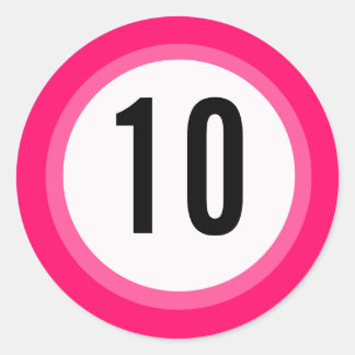 Pink Number Sticker