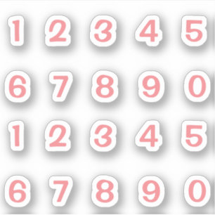 Pink numbers sticker