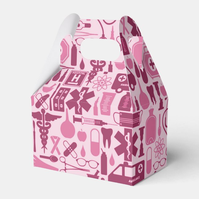 Pink Nurse Appreciation Medical School Graduation Favour Box (Front Side)