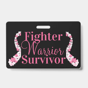 Pink Nurse Breast Cancer Ribbon Customisable ID Badge
