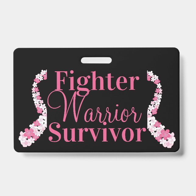 Pink Nurse Breast Cancer Ribbon Customisable ID Badge (Front)
