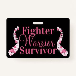 Pink Nurse Breast Cancer Ribbon Customisable ID Badge
