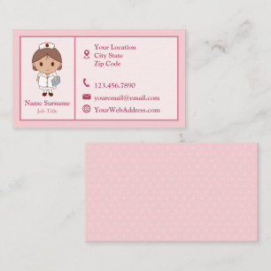 Pink Nurse Business Card