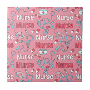 Pink Nurse Life Seamless Pattern (1) Tile