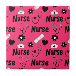 Pink Nurse Life Seamless Pattern (2) Tile