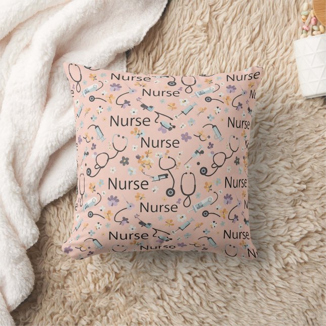 Pink Nurse Life Seamless Pattern (3) Cushion (Blanket)