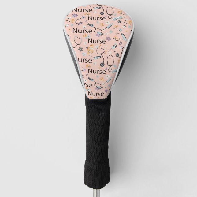 Pink Nurse Life Seamless Pattern (3) Golf Head Cover (Front)