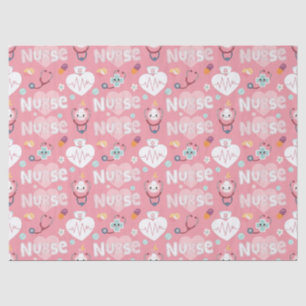 Pink Nurse Life Seamless Pattern (4) Tissue Paper