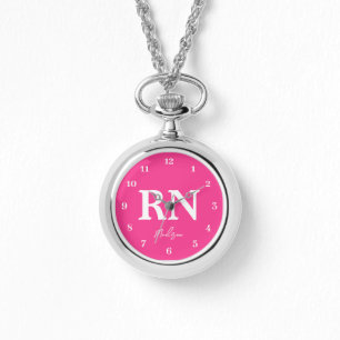 Pink Nurse Personalized Script Watch