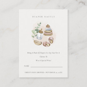 Pink Nursery Essential Diaper Raffle Baby Shower Enclosure Card