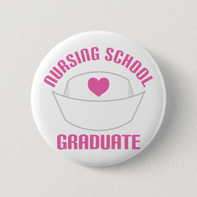 Pink Nursing School Graduate Gift 6 Cm Round Badge (Front)