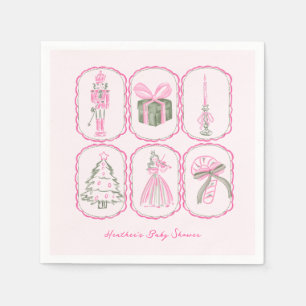 Pink Nutcracker A Merry Little Baby Shower Napkin