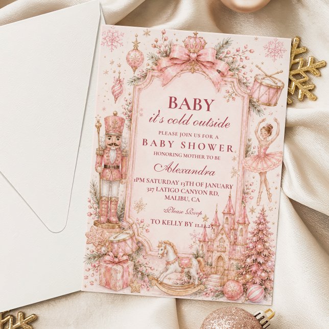 Pink Nutcracker Baby Shower Invitation (Creator Uploaded)