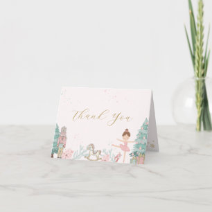 Pink Nutcracker Baby Shower Thank You Card