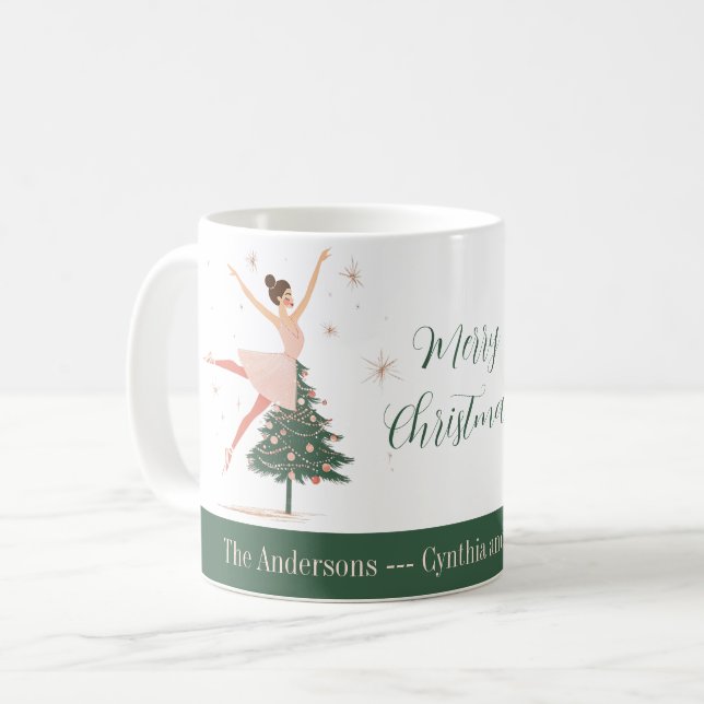 Pink Nutcracker Ballerina Coffee Mug (Front Left)