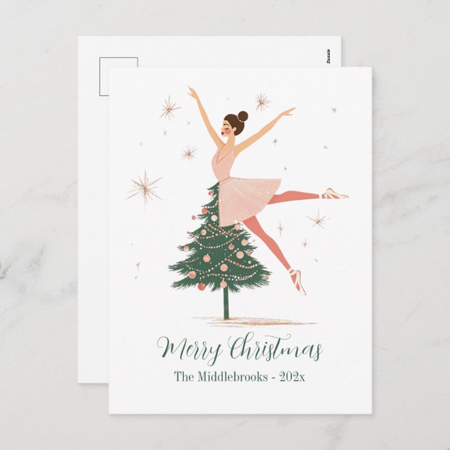 Pink Nutcracker Ballerina Postcard (Front/Back)