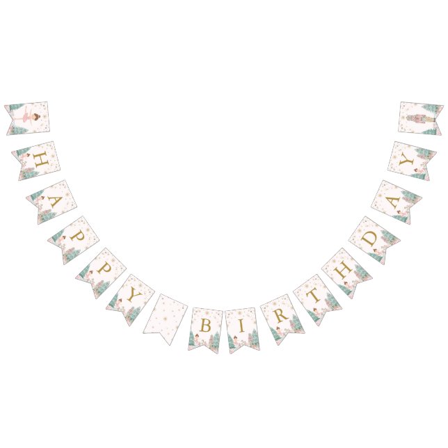 Pink Nutcracker Ballet Birthday Bunting Flags (All)