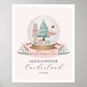 Pink Nutcracker Ballet First Birthday Welcome Sign