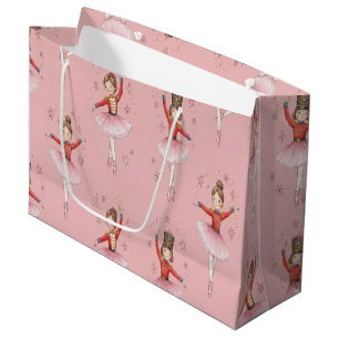Pink Nutcracker Ballet Theme Girls Large Gift Bag