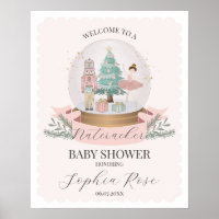 Pink Nutcracker Ballet Winter baby shower welcome