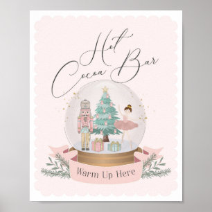 pink nutcracker birthday party hot cocoa bar sign