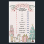 pink nutcracker christmas baby traits shower game<br><div class="desc">Celebrate the arrival of your little sugar plum with this magical Pastel Pink Nutcracker baby shower collection. This delightful printable party decor captures the magic of a Christmas Winter Wonderland theme, perfect for your girl's special day. Instantly downloadable, the designs features a whimsical array of Sugar Plum holiday decorations, infusing...</div>